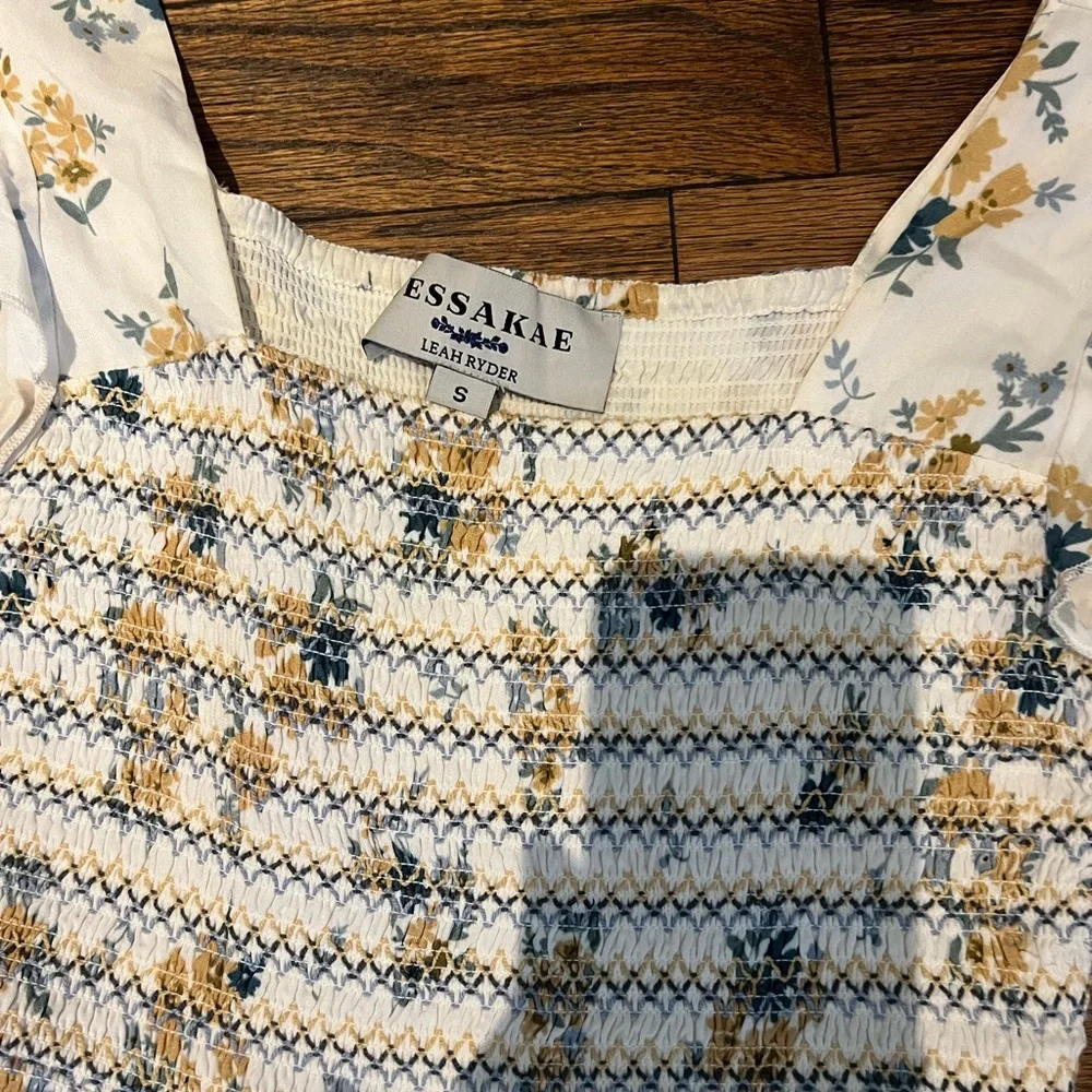 JessaKae White and Yellow Floral women’s Dress - Picture 2 of 4